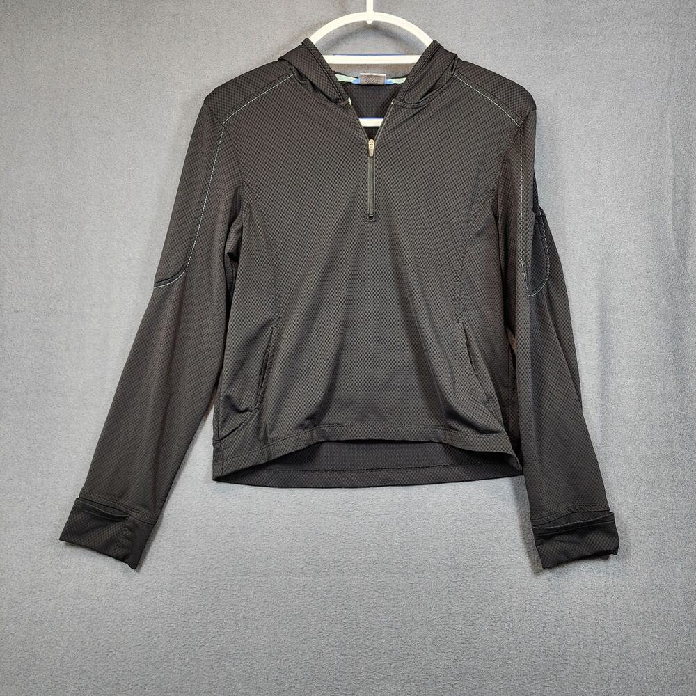 Title Nine Womens Hoodie Small Black Performance Stretch Athletic Made in USA